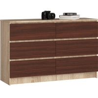 Komoda K120 6SZ, 120,4x77x40, dub sonoma/wenge -  - 0