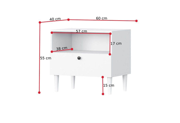 Nočný stolík DULLUM - ROZMEROVKA - 1