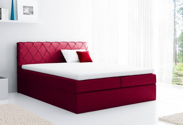 Čalúnená posteľ PAROS + úložný priestor + topper