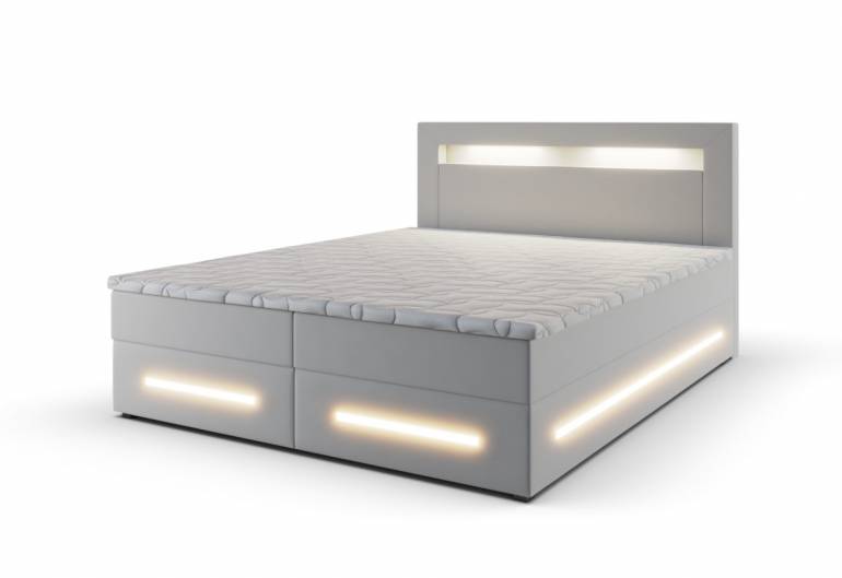 Čalúnená posteľ boxspring MANU + topper